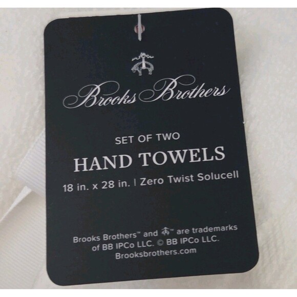 Brooks Brothers 8pc White Zero Twist Cotton Towel Set 2 Bath 2 Hand 4 Washcloths - Picture 10 of 15